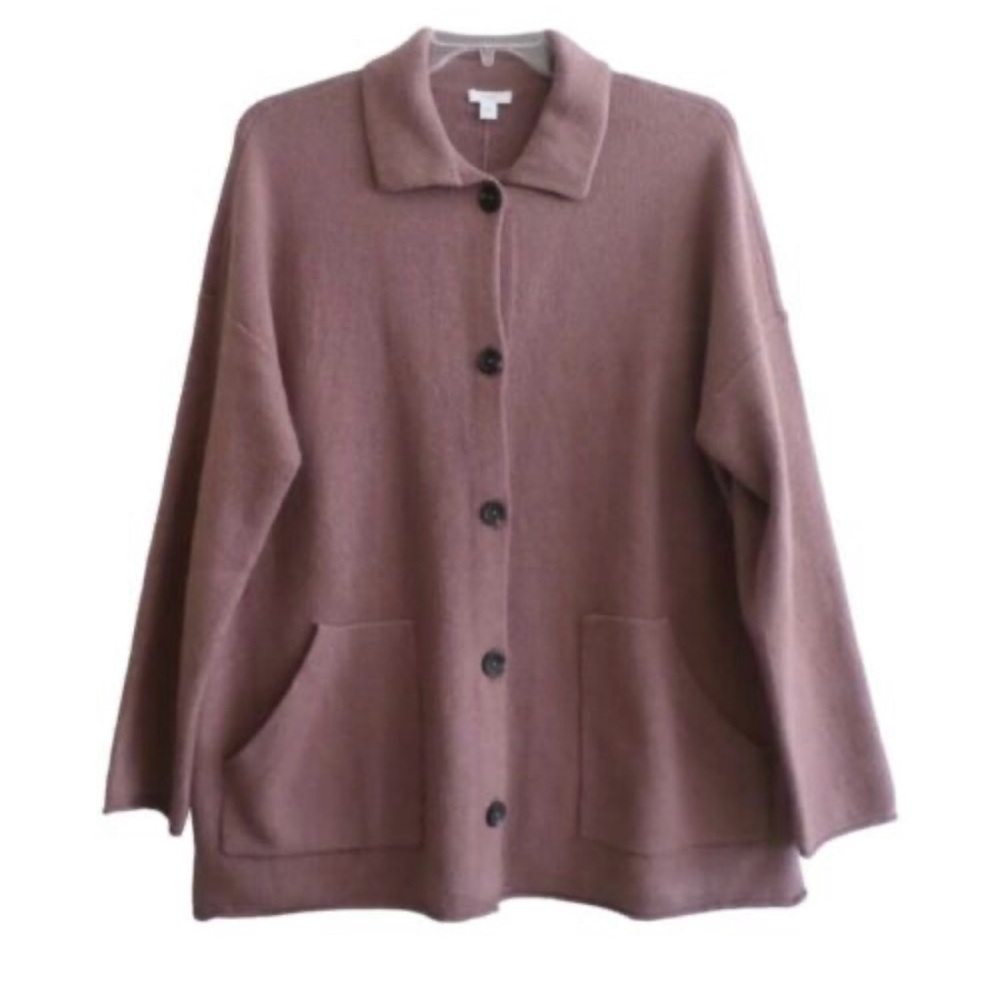 PURE JILL Button Front Jacket Shacket, Mauve